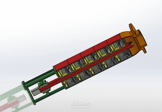 تصميم ميكانيكي ثلاثي الأبعاد لنظام صناعي باستخدام SolidWorks