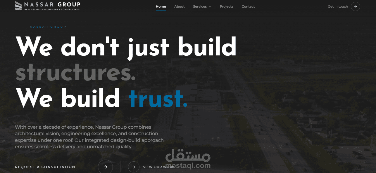 موقع شركة مقاولات – نصار للإنشاءات