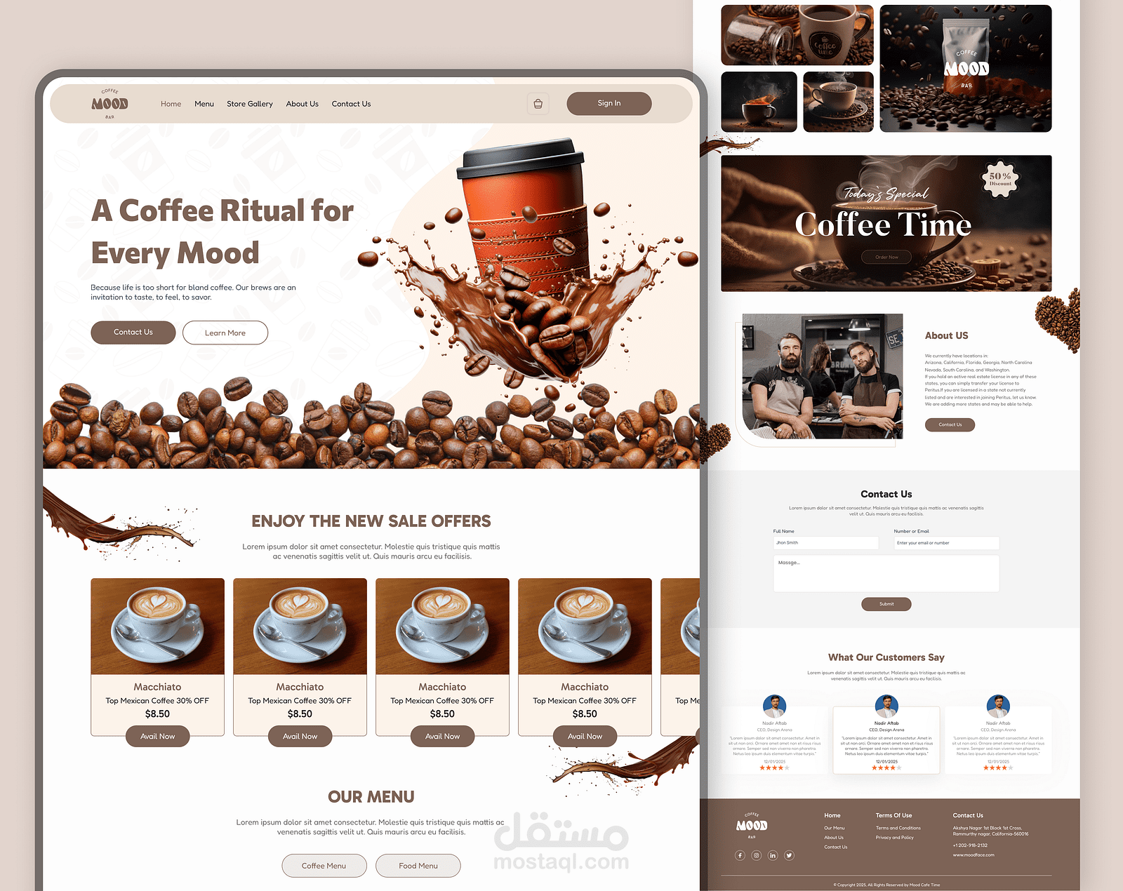 صفحة هبوط منتج (Cold Brew) مُركّزة على المبيعات