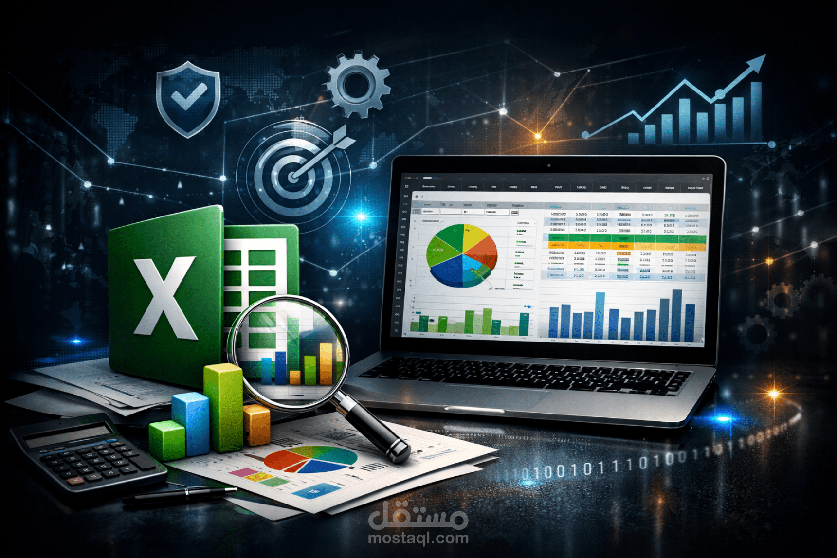 تقديرات المداخيل الشهرية لشركة على برنامج Excel