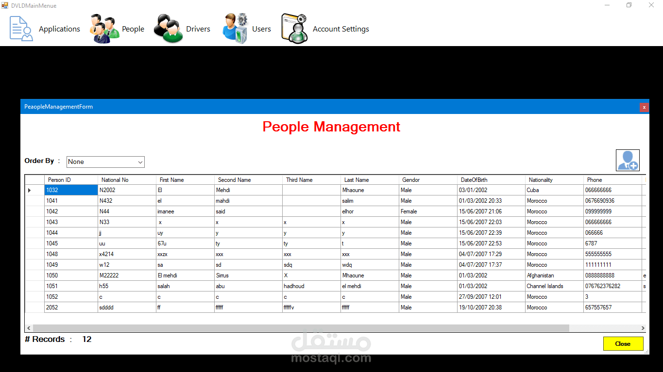 DVLD (Driving and Vehicle License Department) Project