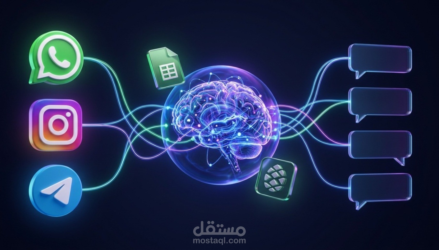 AI Agent موحد يدير WhatsApp وInstagram وTelegram معاً