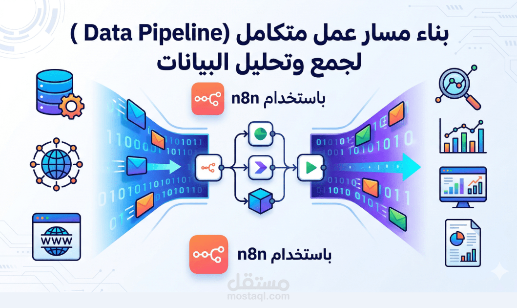 بناء مسار عمل متكامل (Data Pipeline) لجمع وتحليل البيانات باستخدام n8n