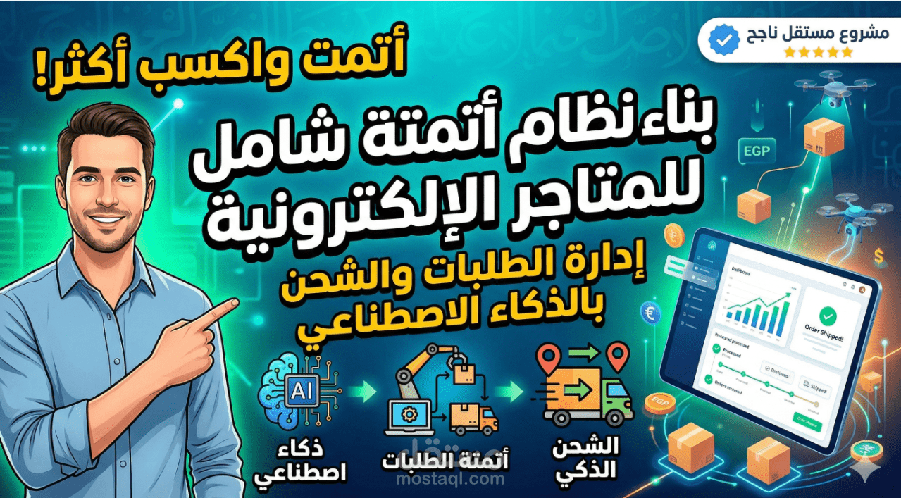 بناء نظام أتمتة شامل للمتاجر الإلكترونية: إدارة الطلبات والشحن بالذكاء الاصطناعي
