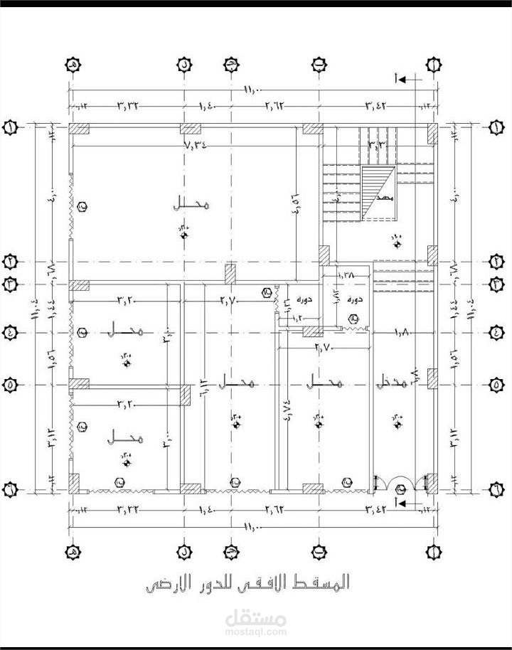 تصميم قطعه ارض 100م تجاريه وسكنيه