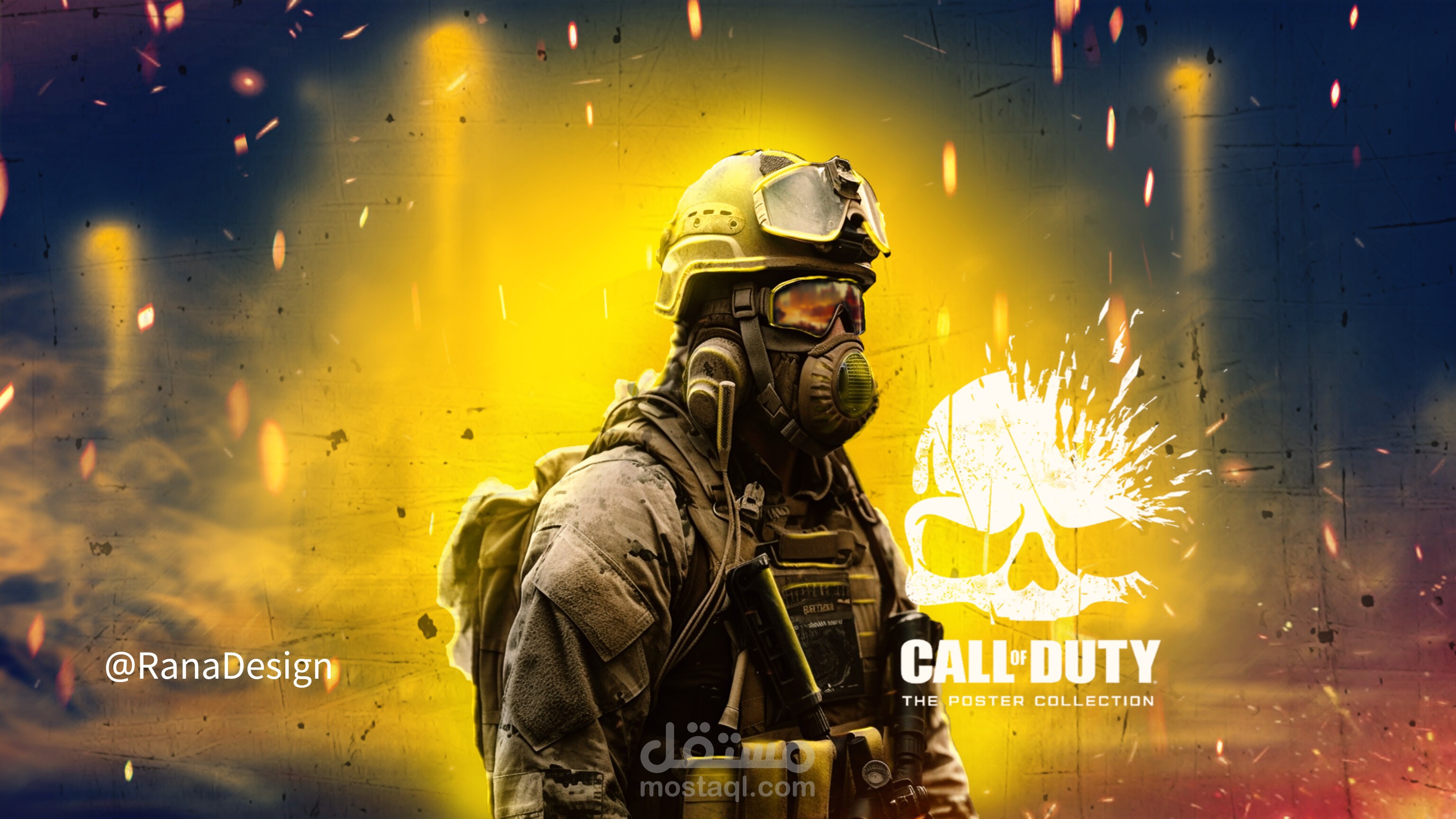 تصميم بوستر احترافي للعبة Call of Duty بأسلوب سينمائي