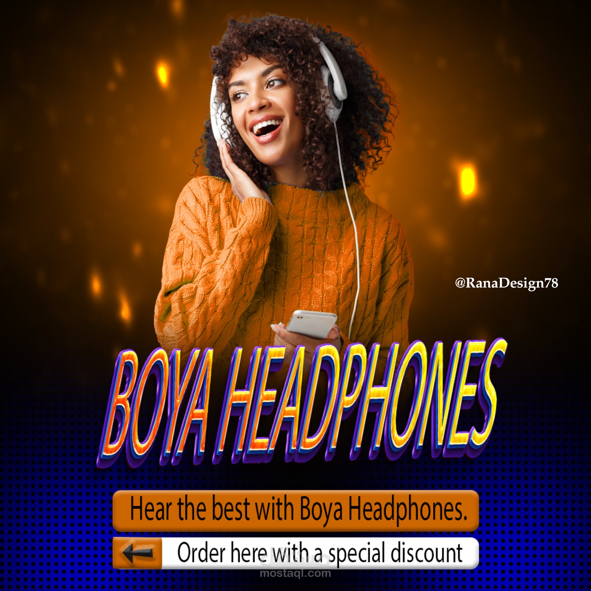 غلاف إعلاني لسماعات Boya