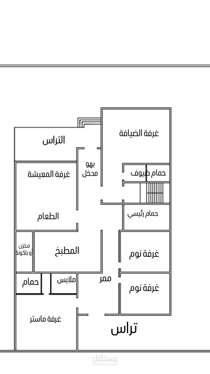 مخطط فيلا طابق ارضي