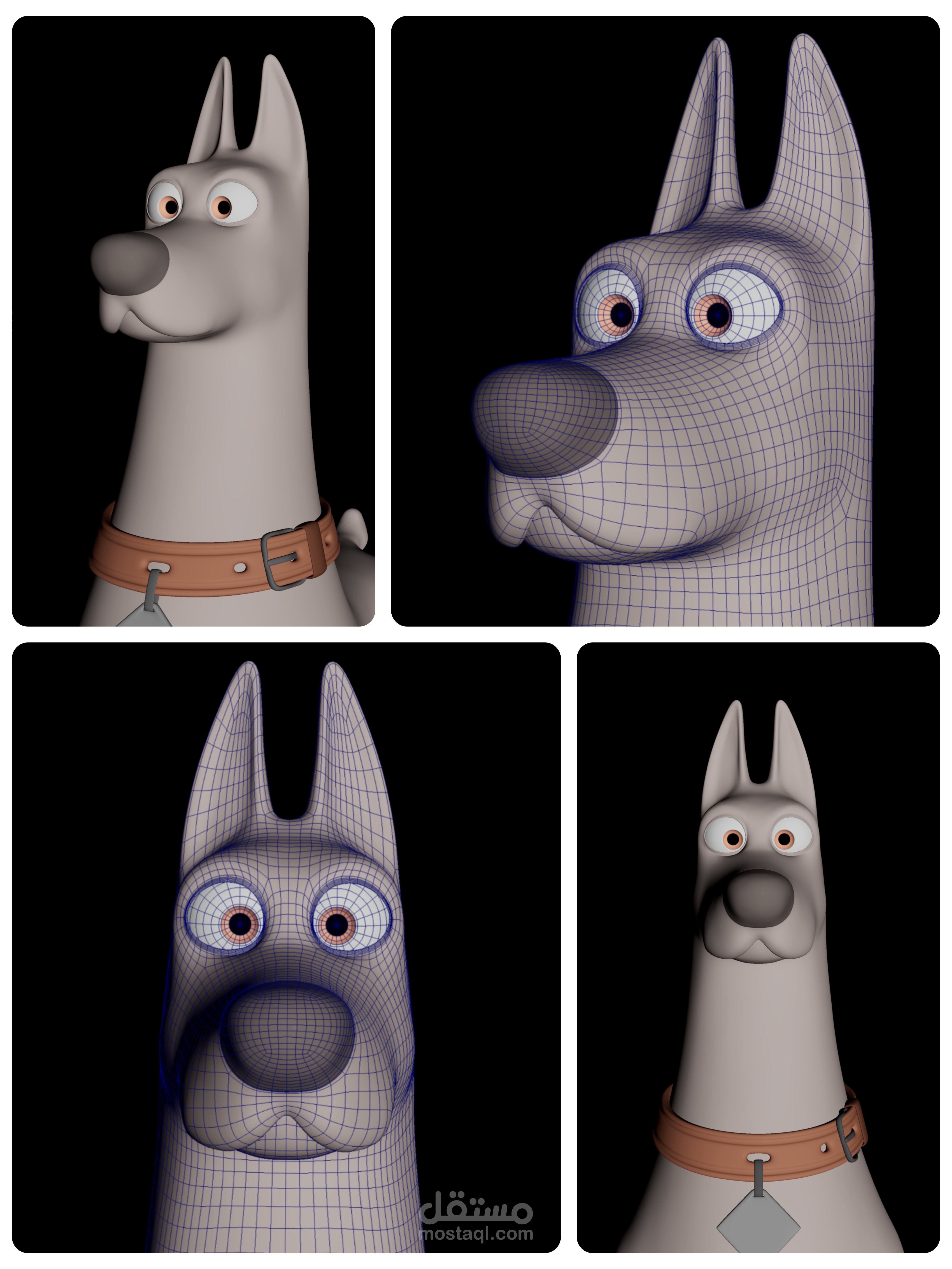 Modeling 3d , doberman dog