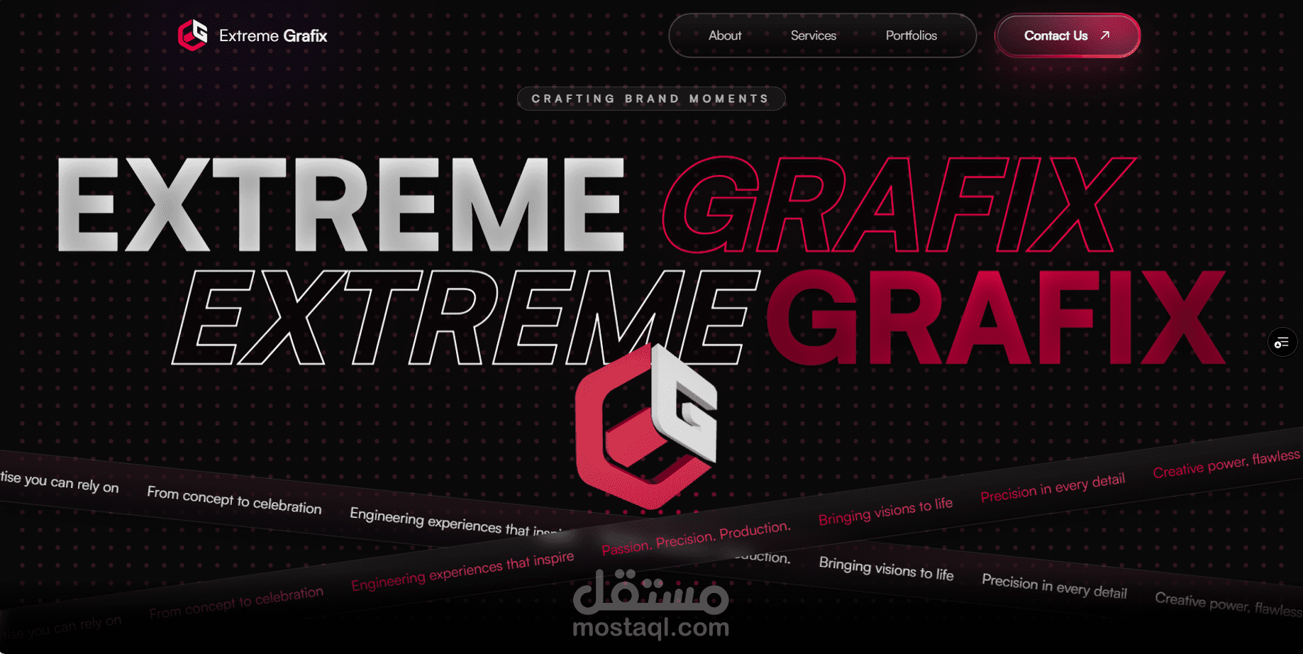 تطوير الموقع الرسمي لشركة Extreme Grafix