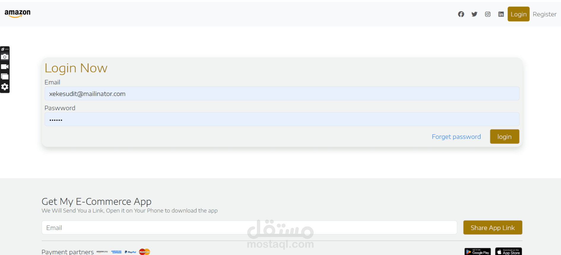 Full Stack Web Application using Angular, nodejs,expressjs