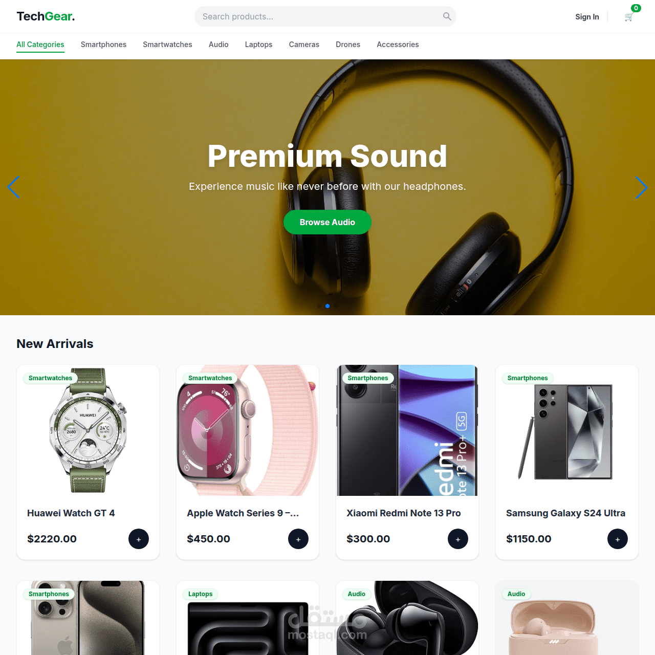 منصة تجارة إلكترونية للأجهزة التقنية (TechGear Shop - Django E-commerce Platform)