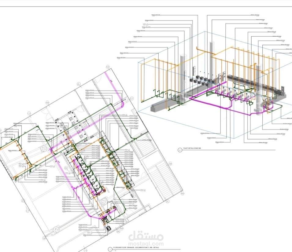 Plumbing Shop Drawing with 3D