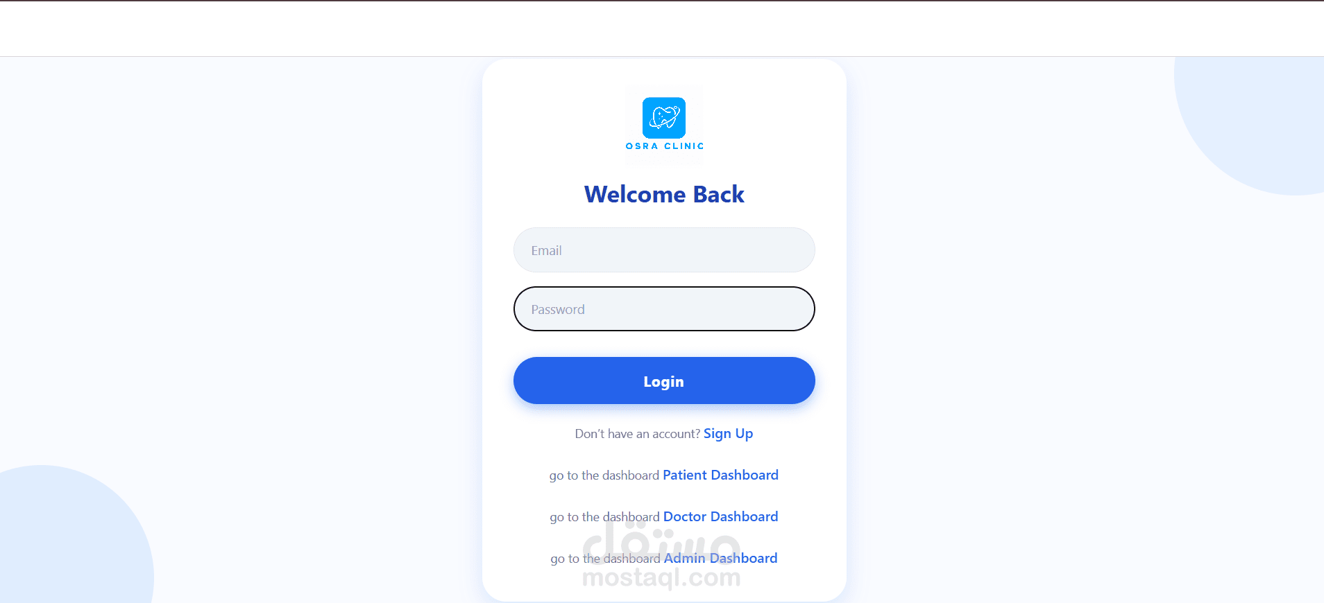موقع تعريفي لعيادة طبية – Osra Clinic