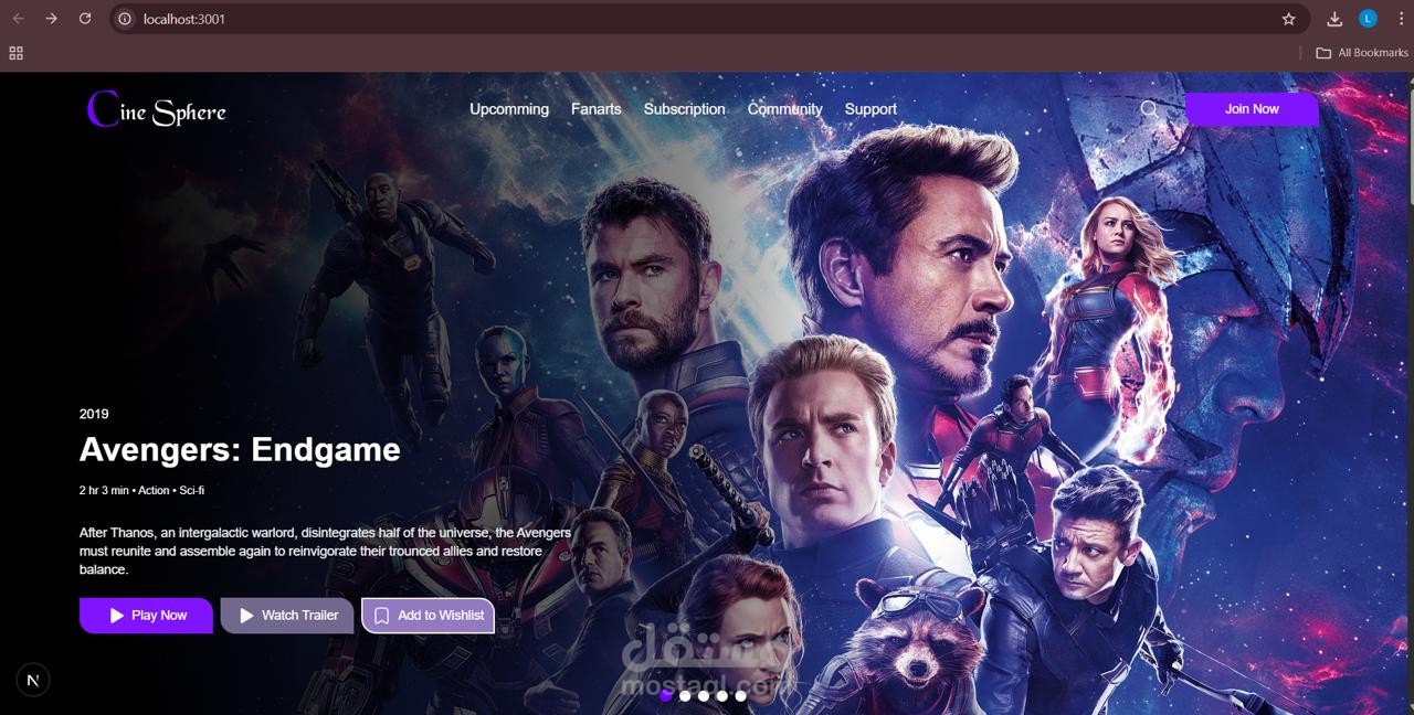 موقع ويب تفاعلي لاستكشاف وعرض بيانات الأفلام باستخدام API