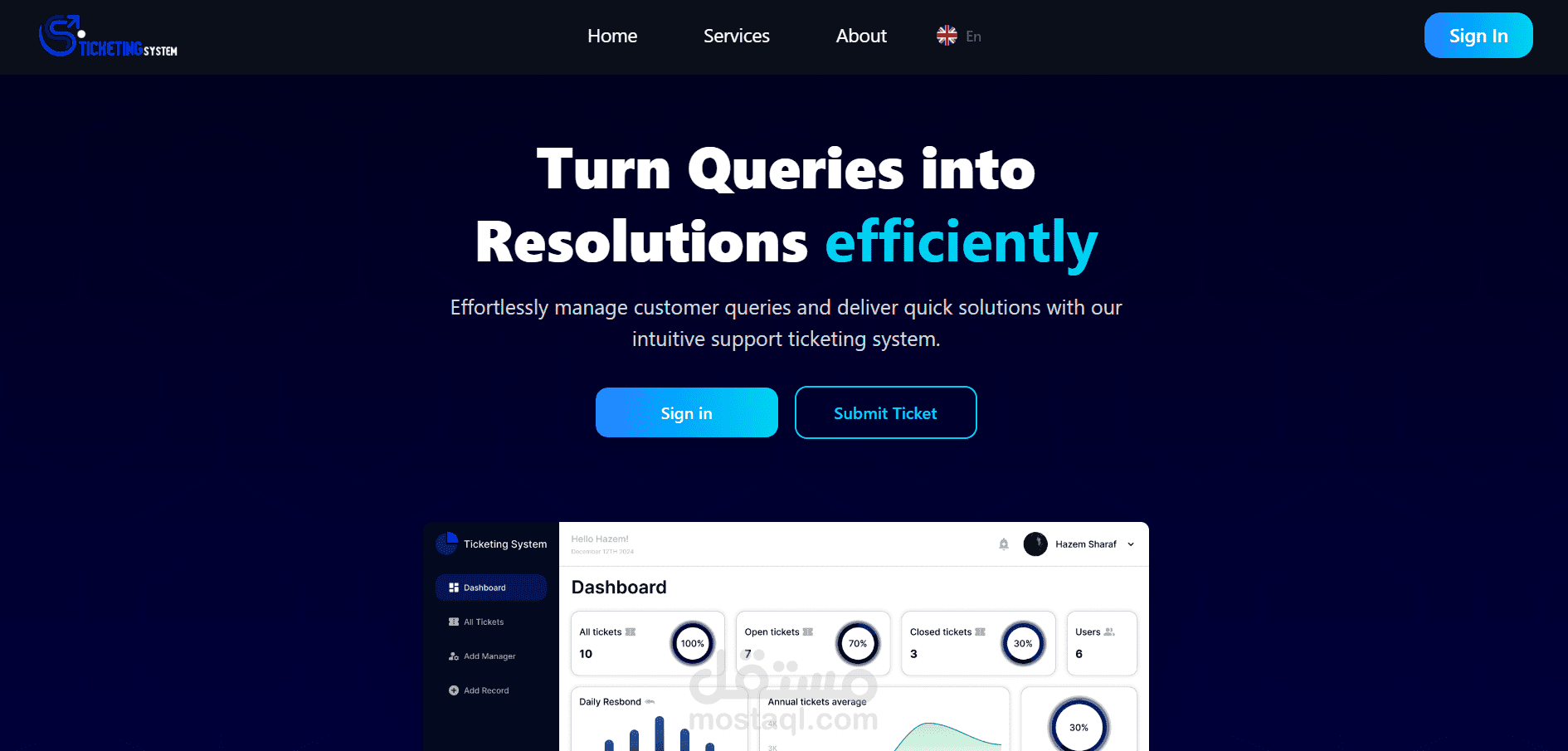 خدمة تصميم وتنفيذ نظام تذاكر (Ticketing System) احترافي