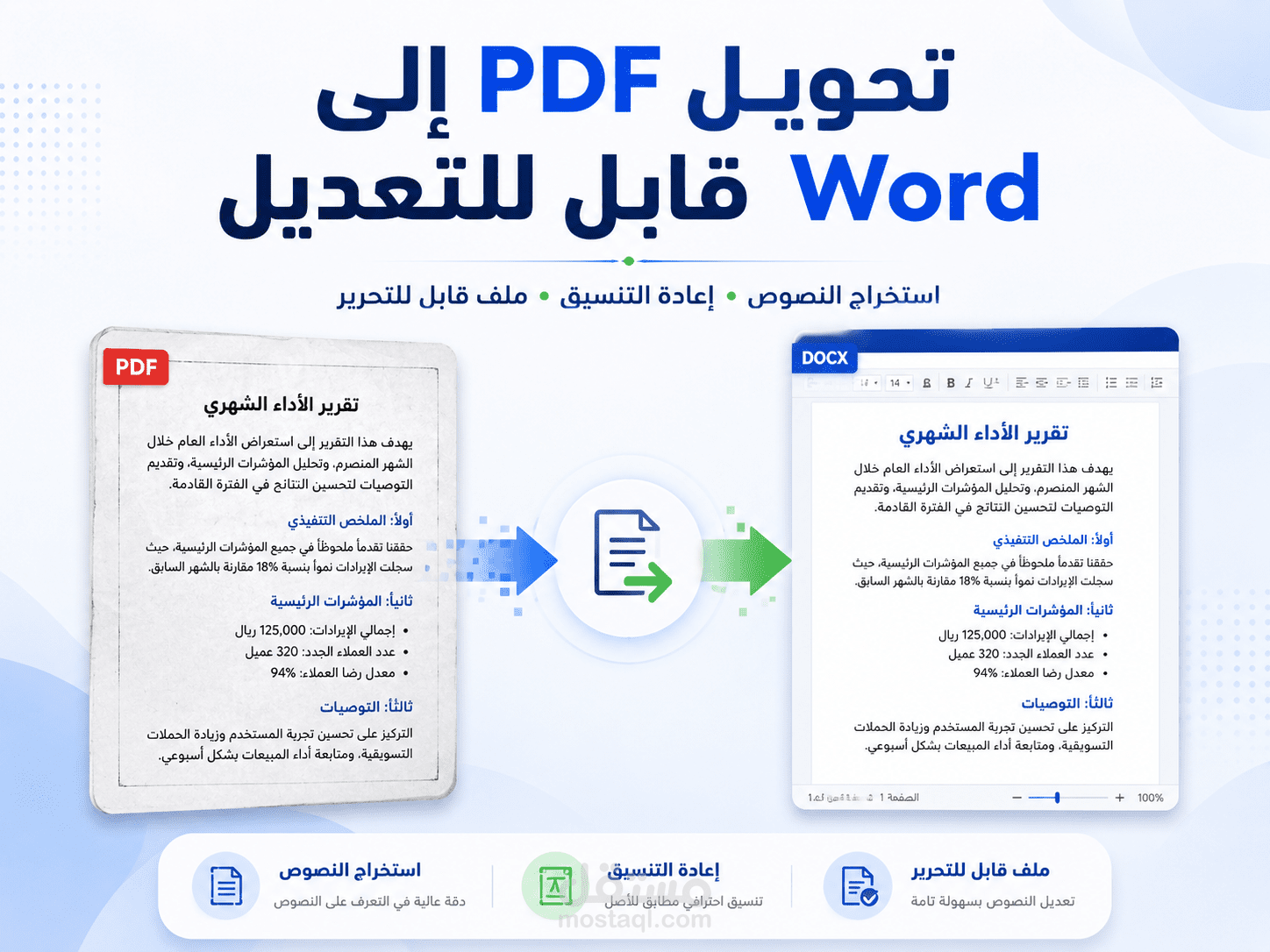 تحويل ملف PDF مصور إلى Word قابل للتعديل