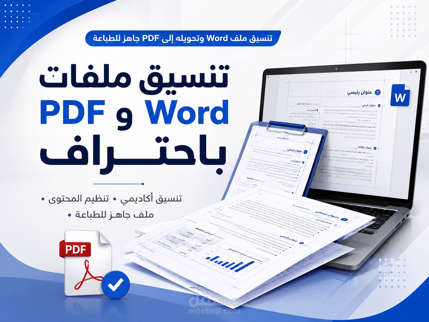 تنسيق ملف Word وتحويله إلى PDF جاهز للطباعة