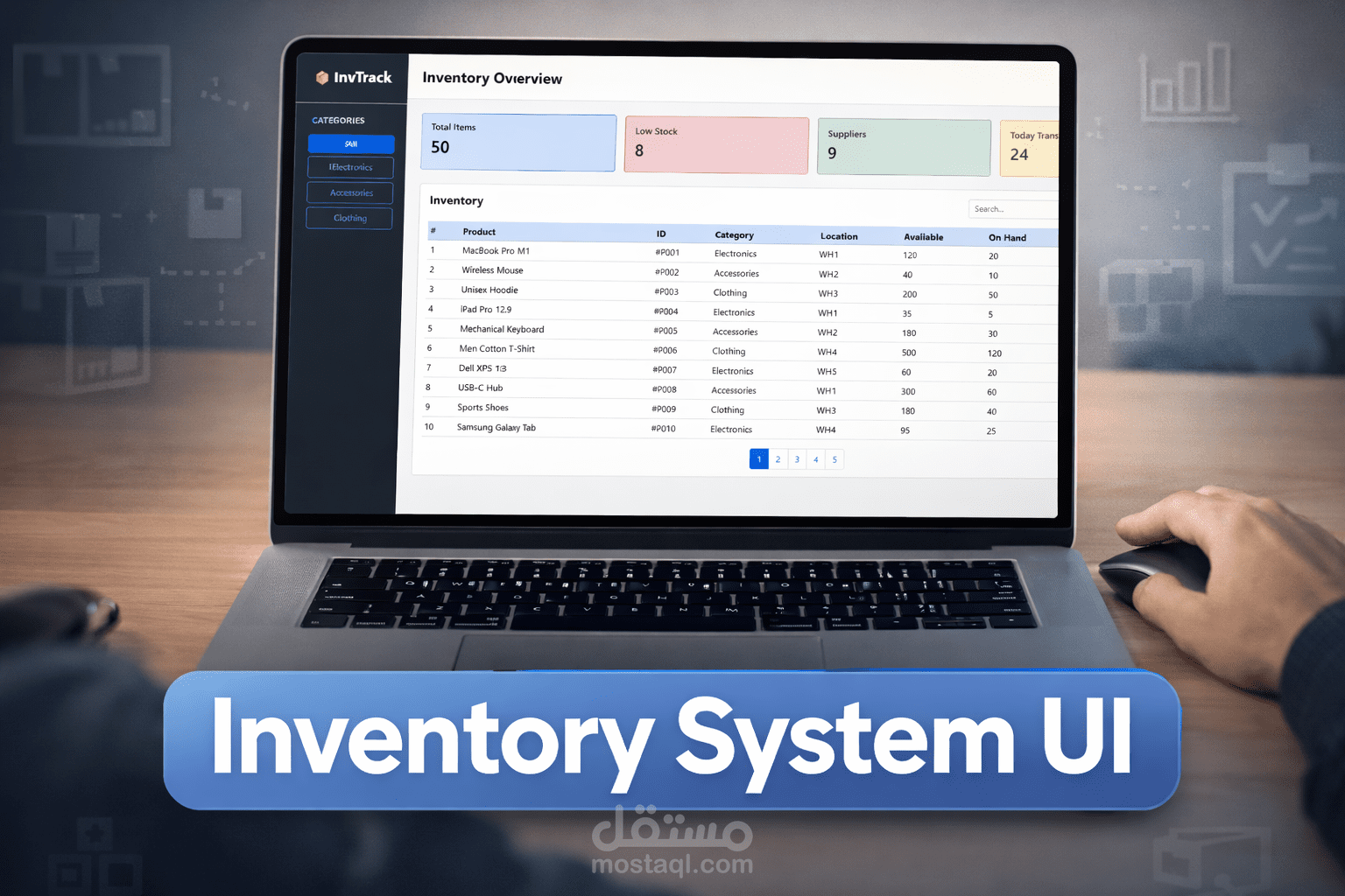 Inventory Management Dashboard – HTML, CSS, Bootstrap, JavaScript
