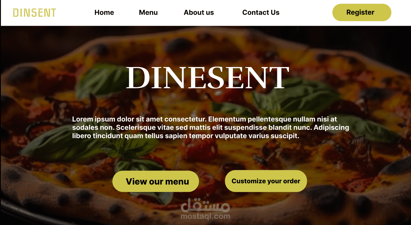 تصميم واجهات موقع مطعم احترافية (UI/UX Design)