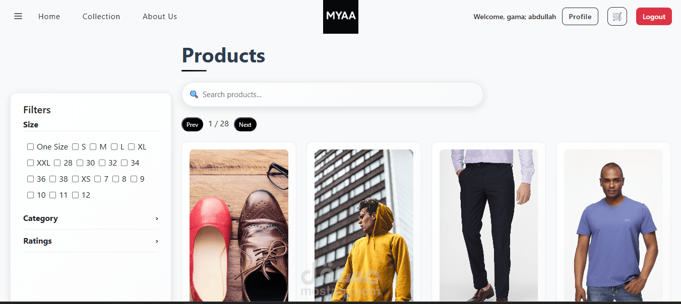 متجر إلكتروني متكامل لعلامة MYAA (Frontend + Firebase Backend)