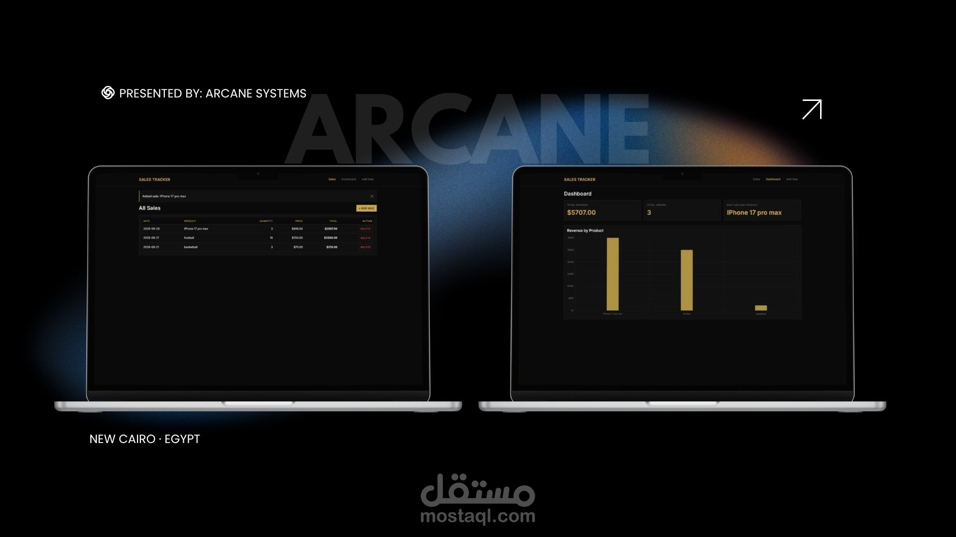 لوحة تحكم مبيعات احترافية — Flask + SQLite + Chart.js