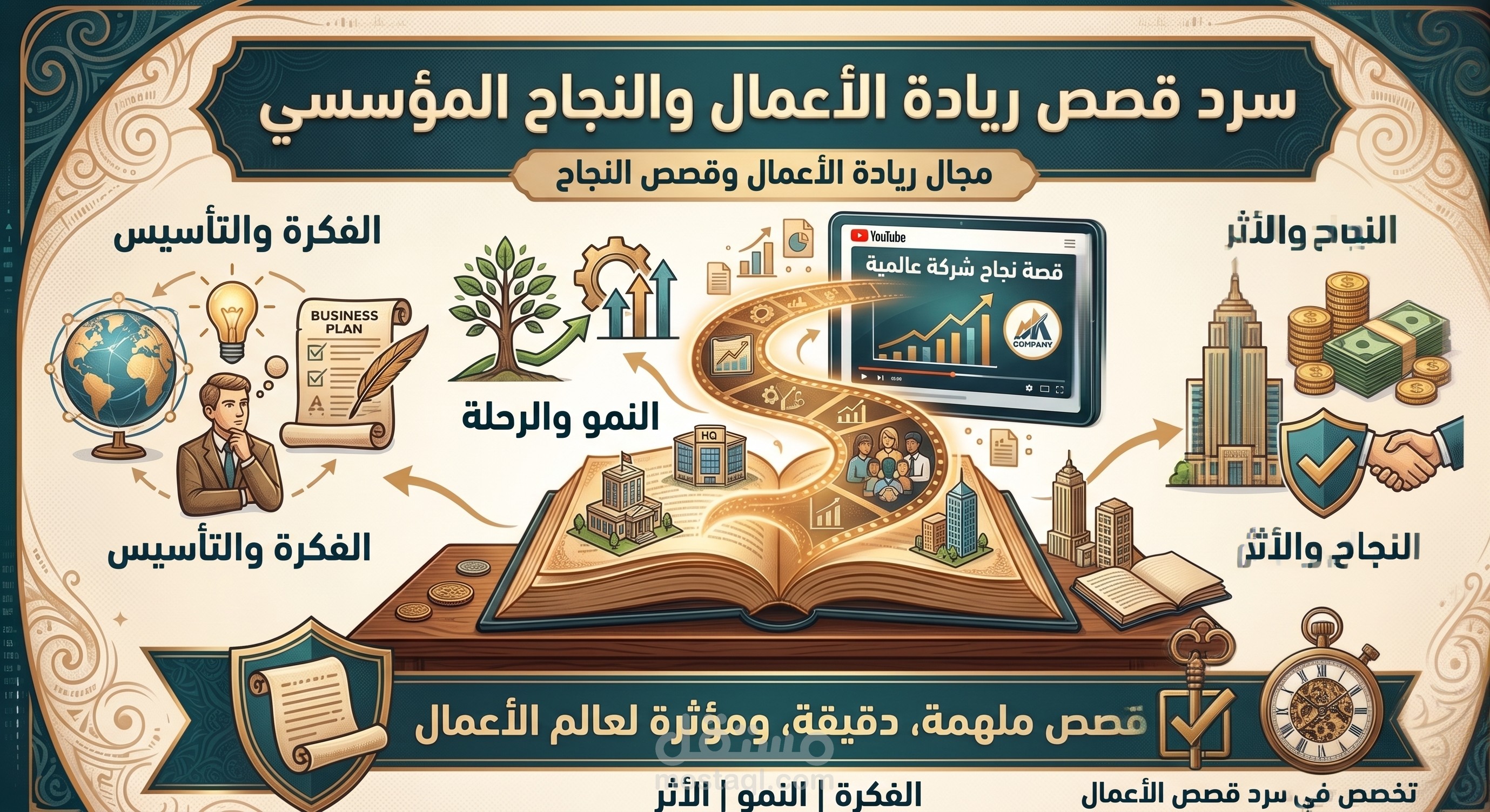 كتابة سكربتات يوتيوب | مجال ريادة الأعمال وقصص الشركات
