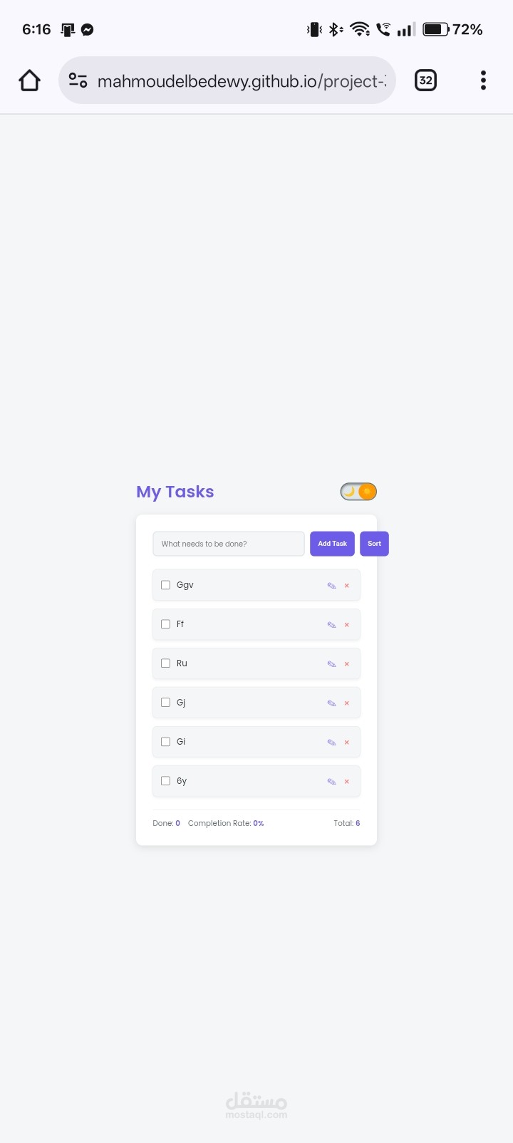 تطبيق إدارة مهام متقدم مع خاصية السحب والإفلات (Drag & Drop).
