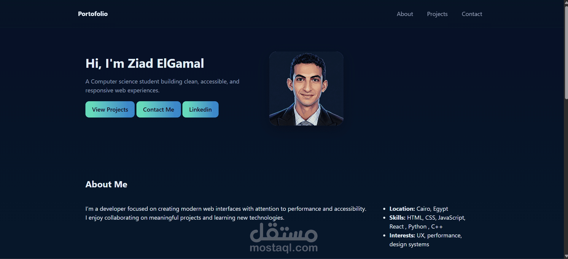 My Online portfolio Website