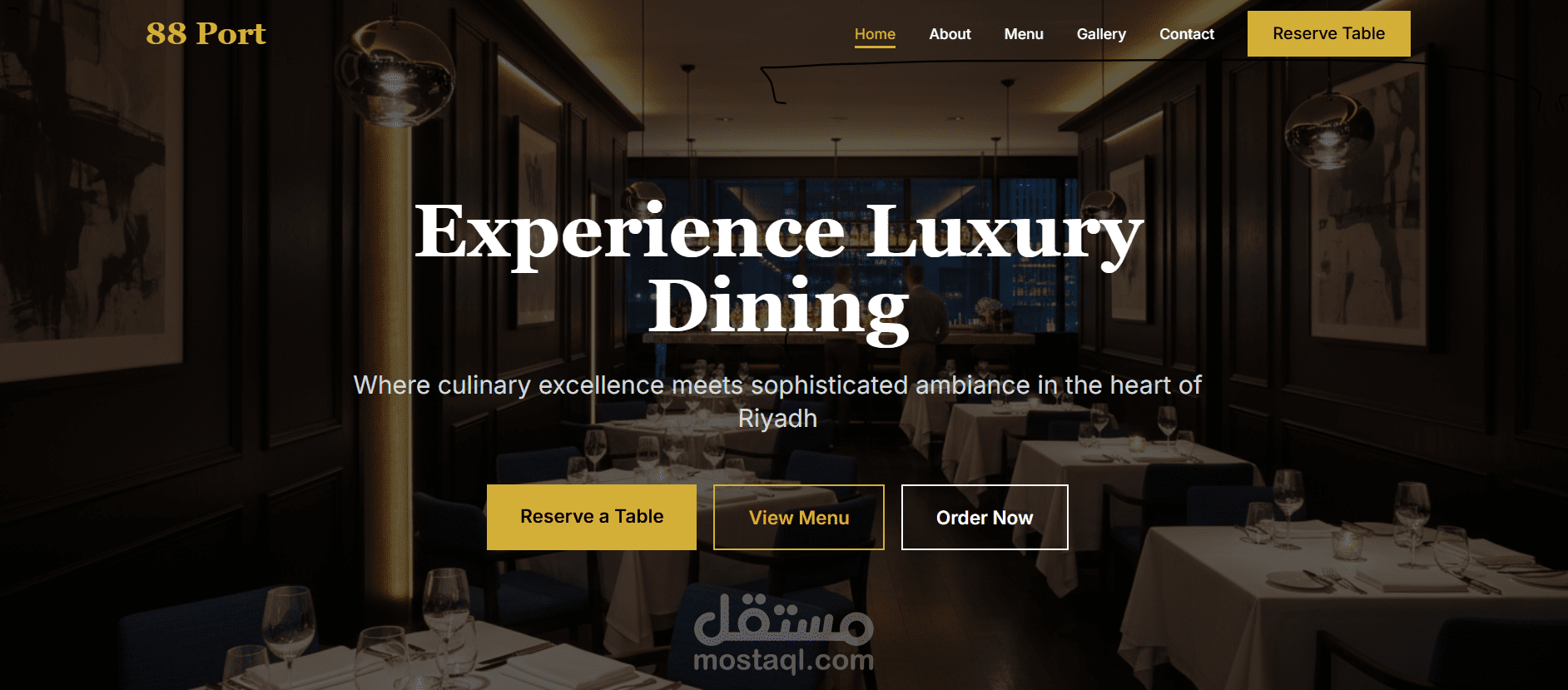 تصميم موقع ويب احترافي لمطعم بواجهة فاخرة وتجربة مستخدم مميزة الوصف: