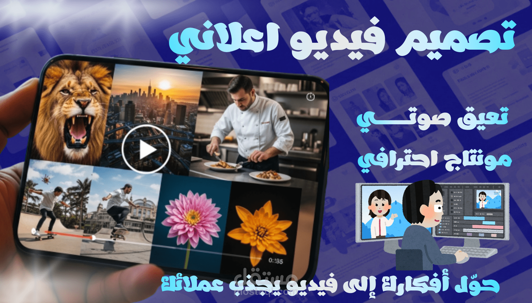 تصميم ومونتاج فيديوهات ريلز احترافية بهدف التسويق والإعلان