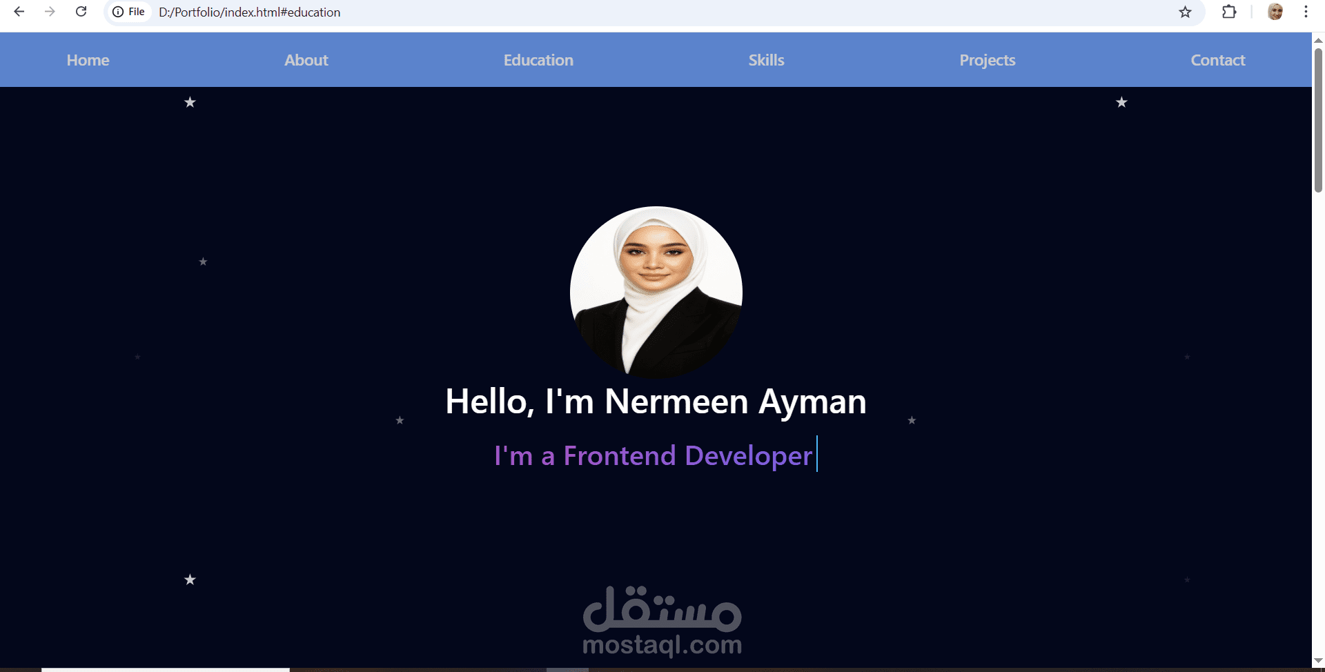 موقع شخصي portfolio جذاب و بسيط