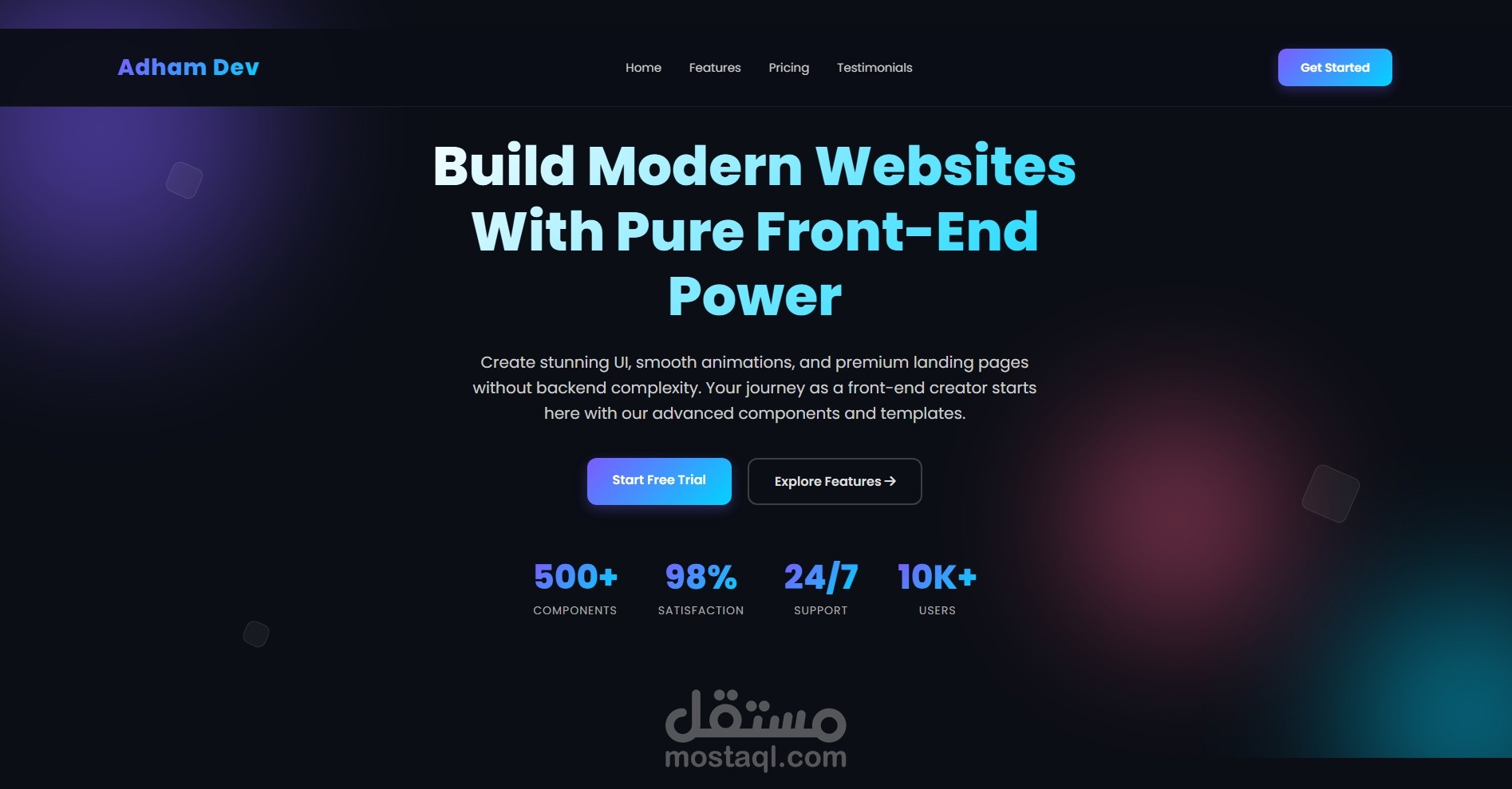 صفحة — Premium Front-End Landing Page