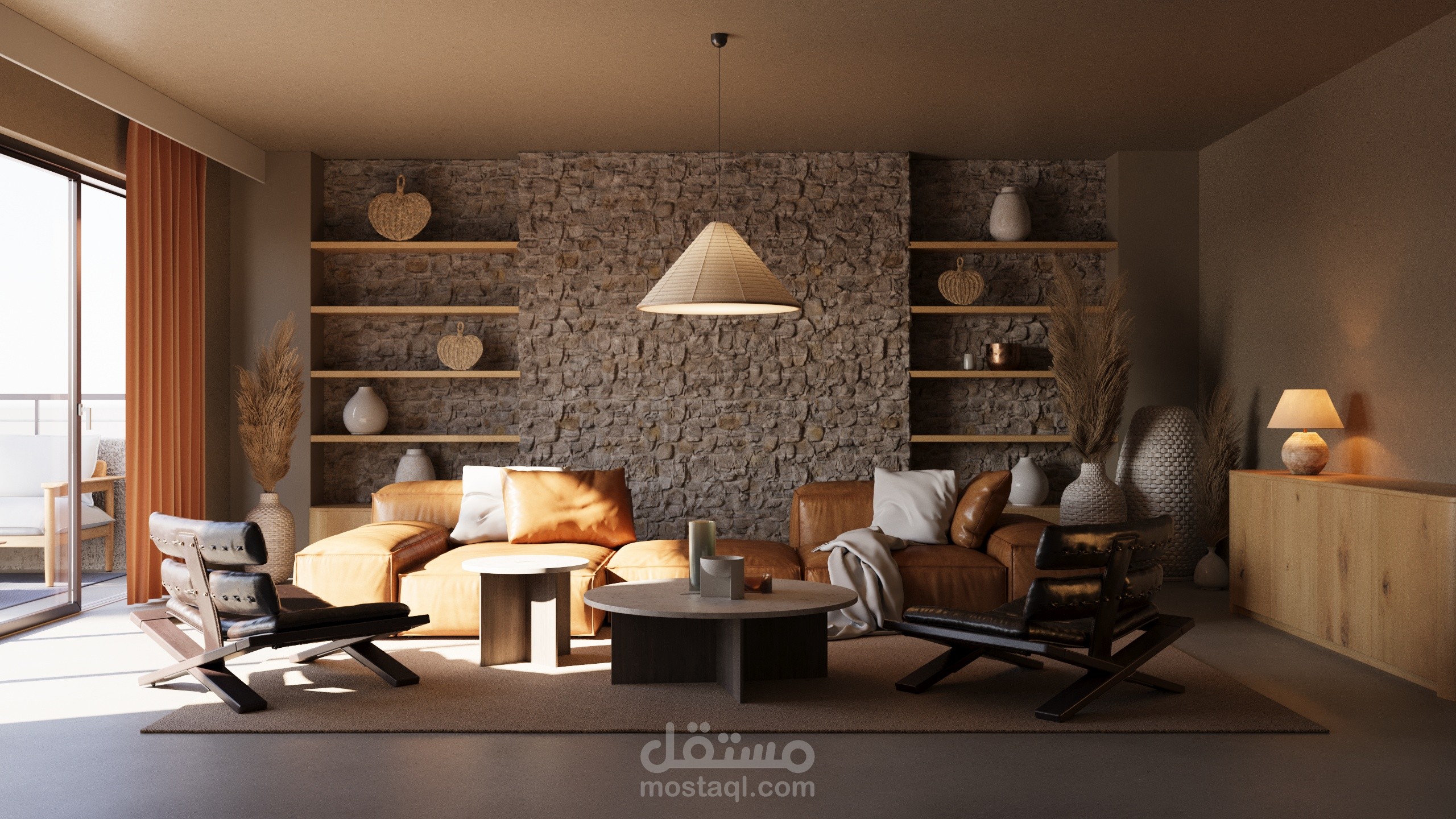 تصميم غرفة معيشة في ولاية ميشغان