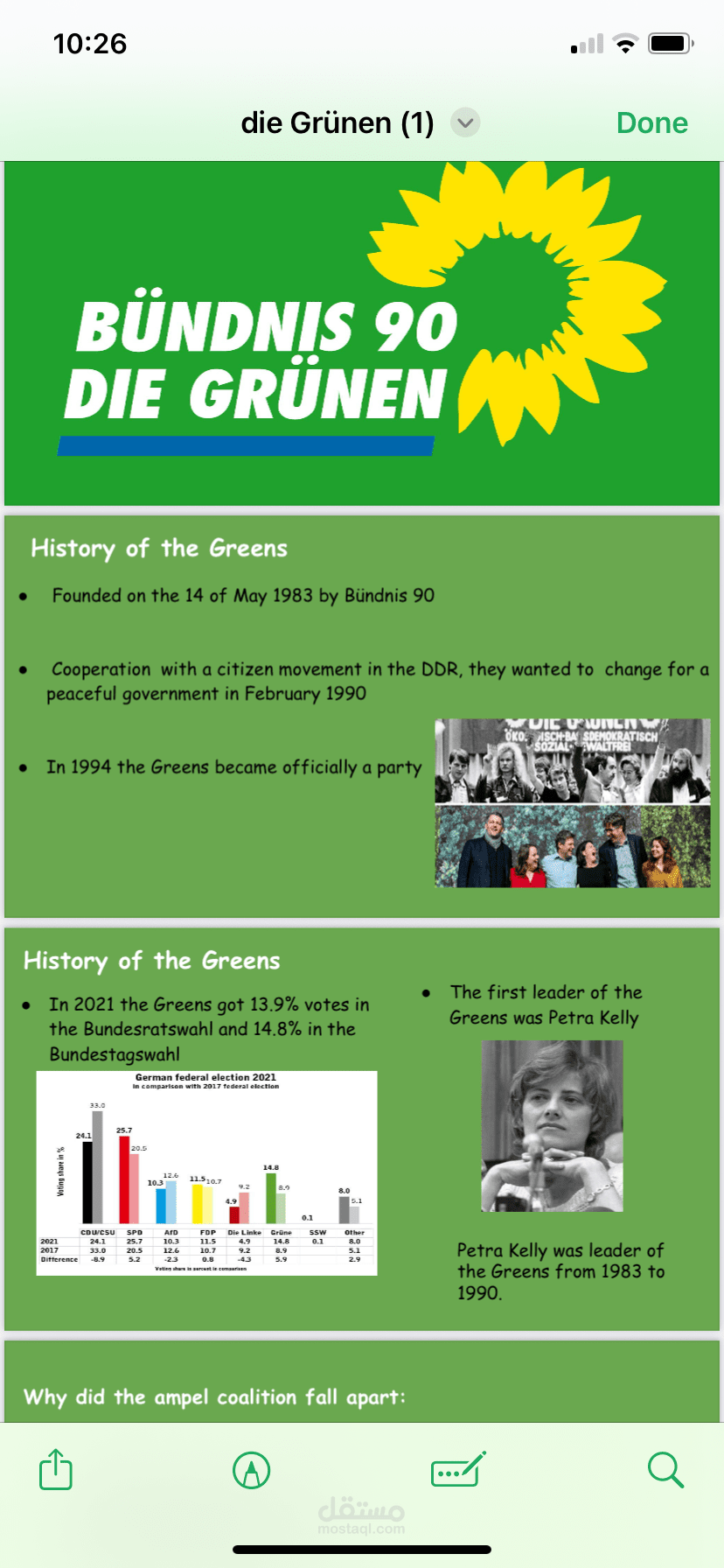 Green party lecture in Germany for fifth grade