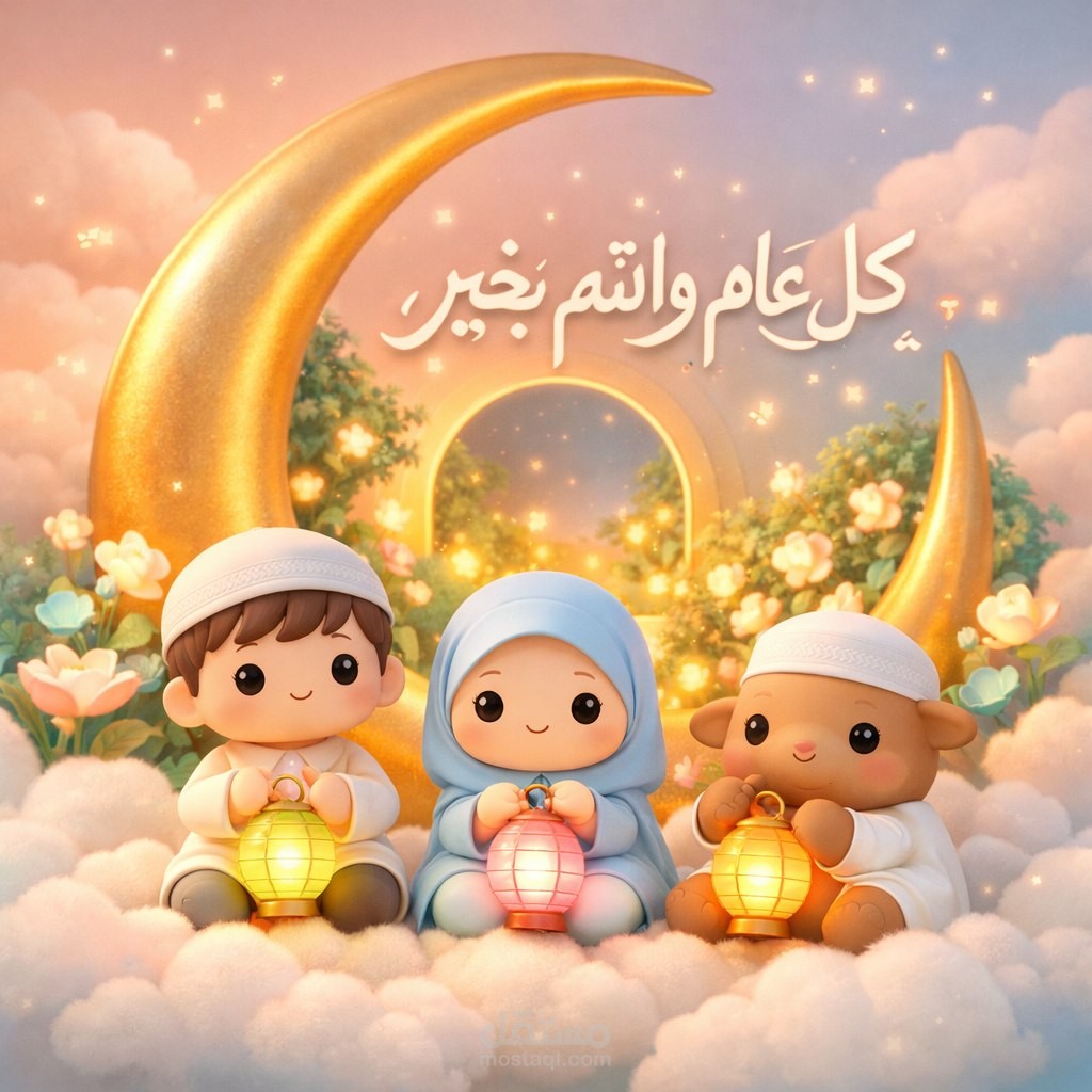 تصميم بطاقة تهنئة على العيد