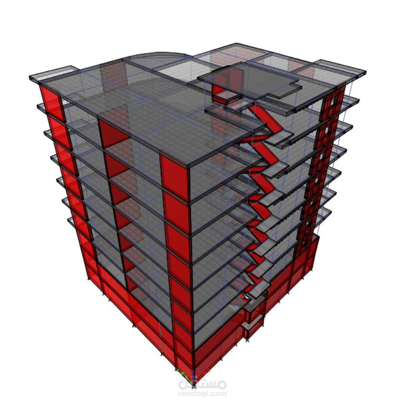 برج سكني مصمم بواسطة برامج csi