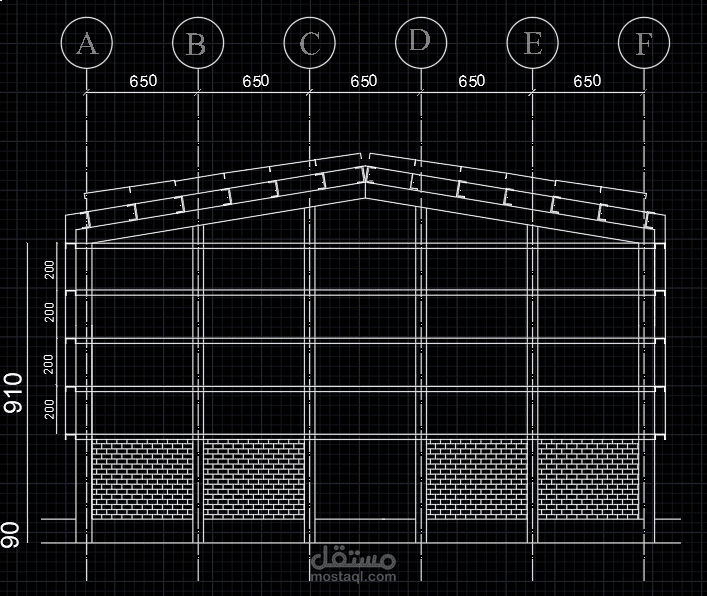 رسومات اوتوكاد لهنغار صناعي