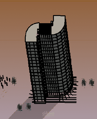 نموذج برج سكني مؤلف 3d