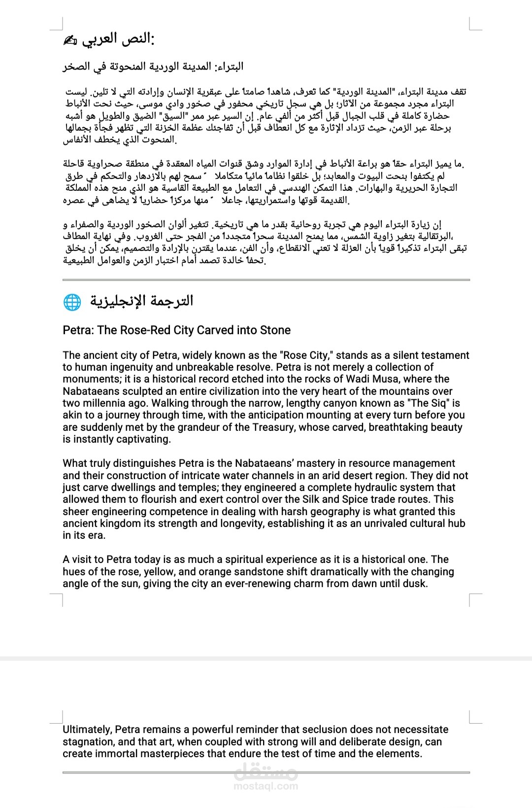 البتراء المدينةَ الوردية