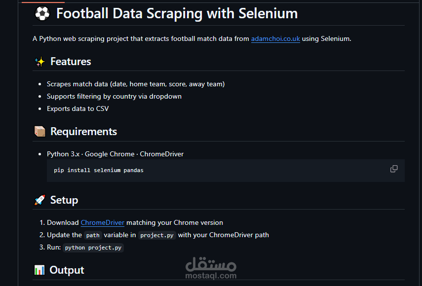 Football Match Data Scraper — Selenium & Python