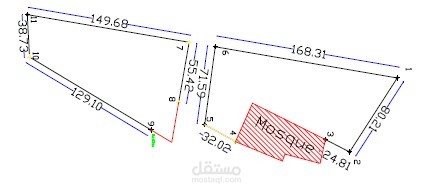 رفع حدود قطعة ارض و رسمها على AUTOCAD   و تحويله الى PDF