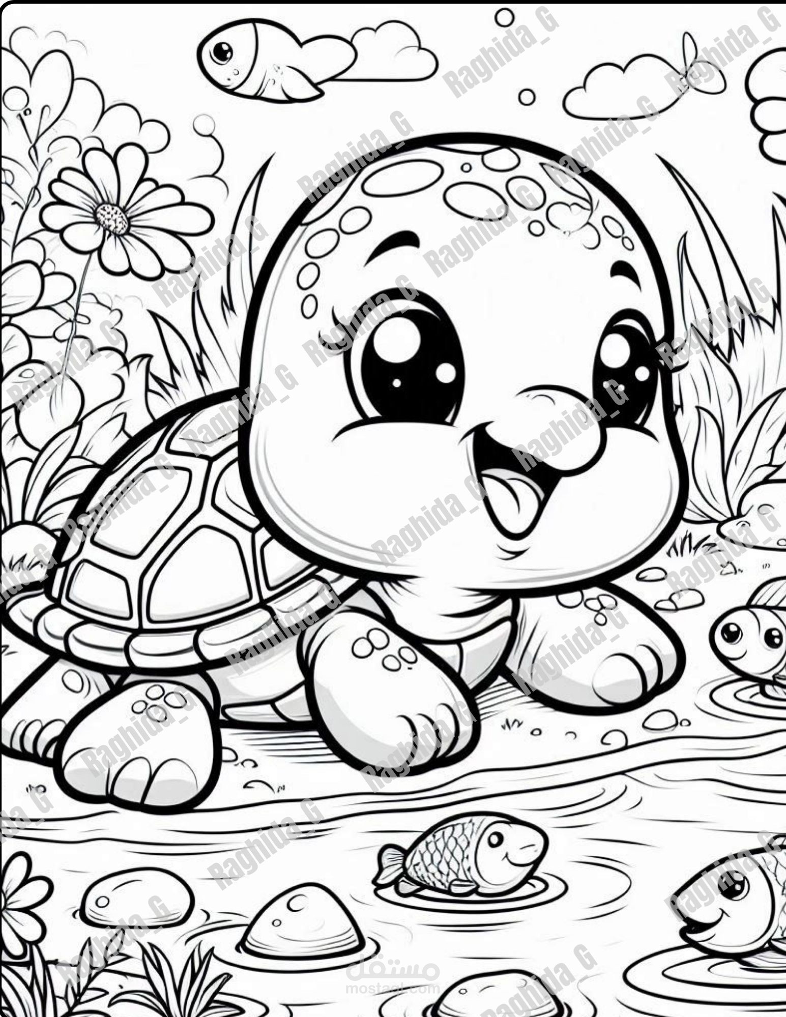 إنشاء دفتر تلوين للأطفال برسومات حيوانات بأسلوب لطيف