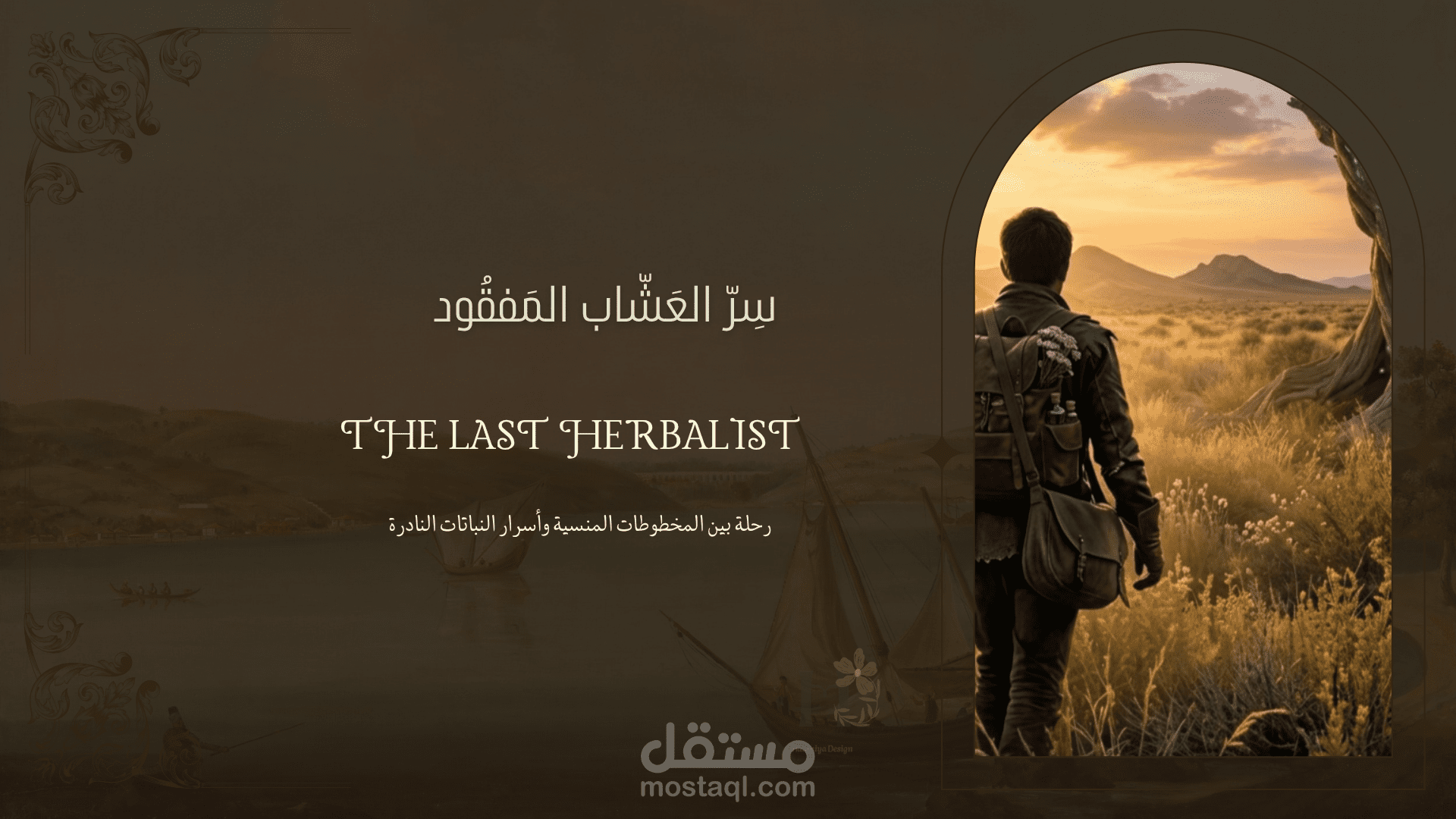 تصميم هوية بصرية وقصصية لمشروع "سِرُّ الْعَشَّابِ الْمَفْقُودُ"