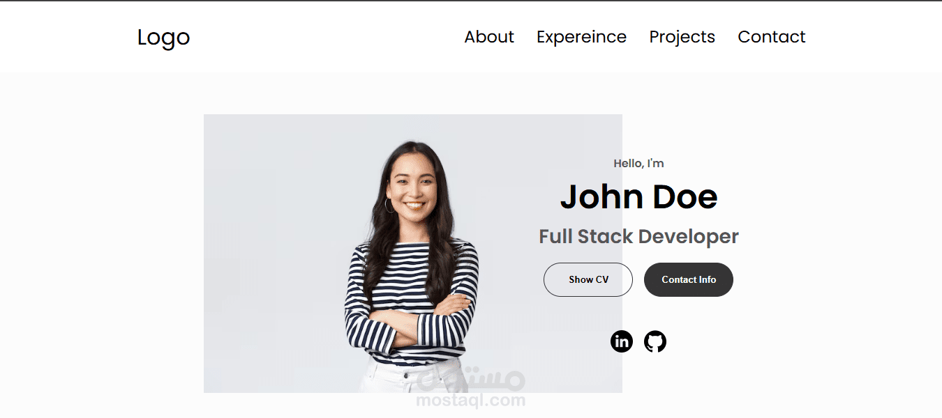 صفحة بورتفوليو حديثة باستخدام HTML وCSS وJavaScript