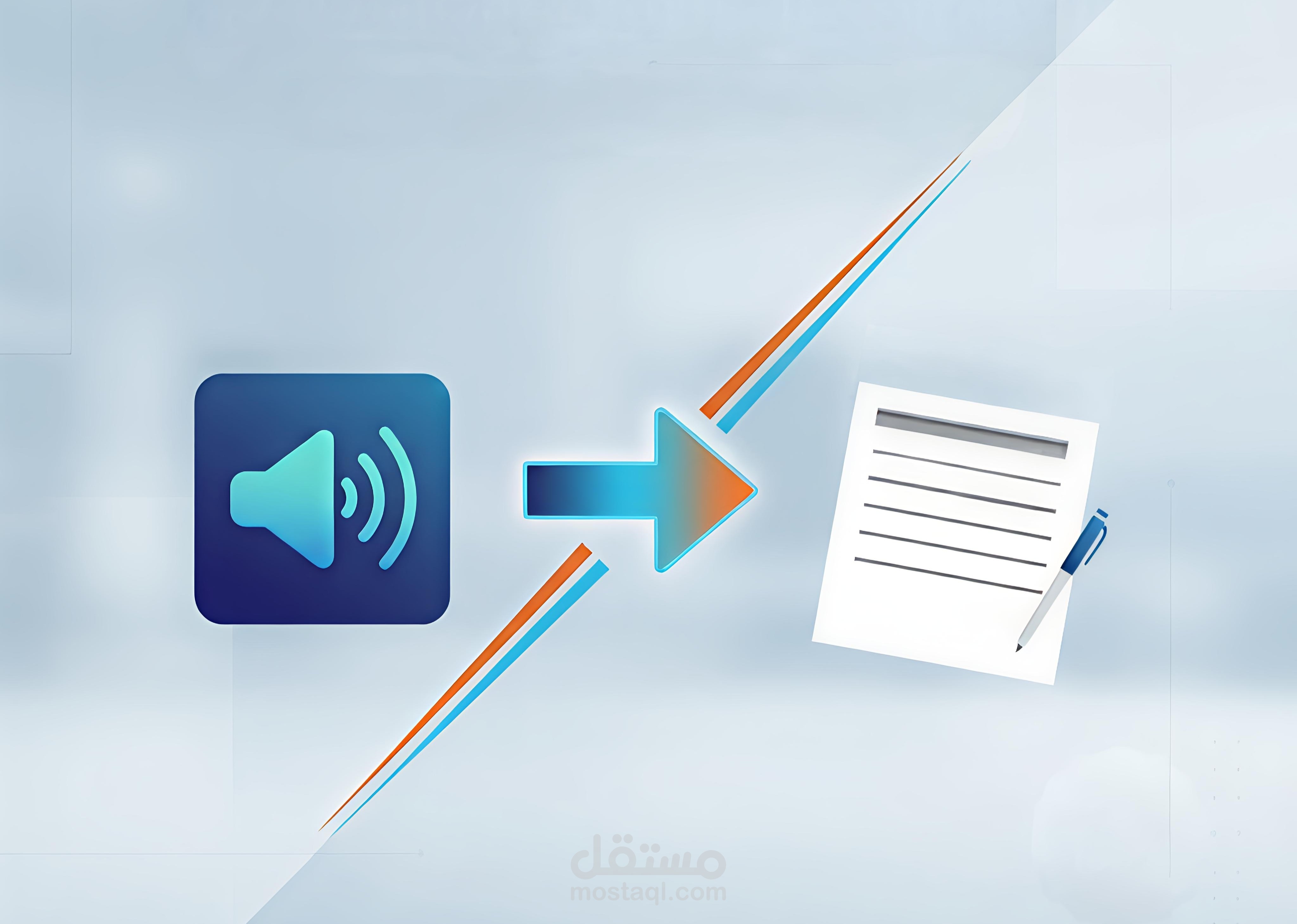 تفريغ محتوى صوتي وفيديو (Transcription) إلى ملفات Word أو PDF بدقة عالية