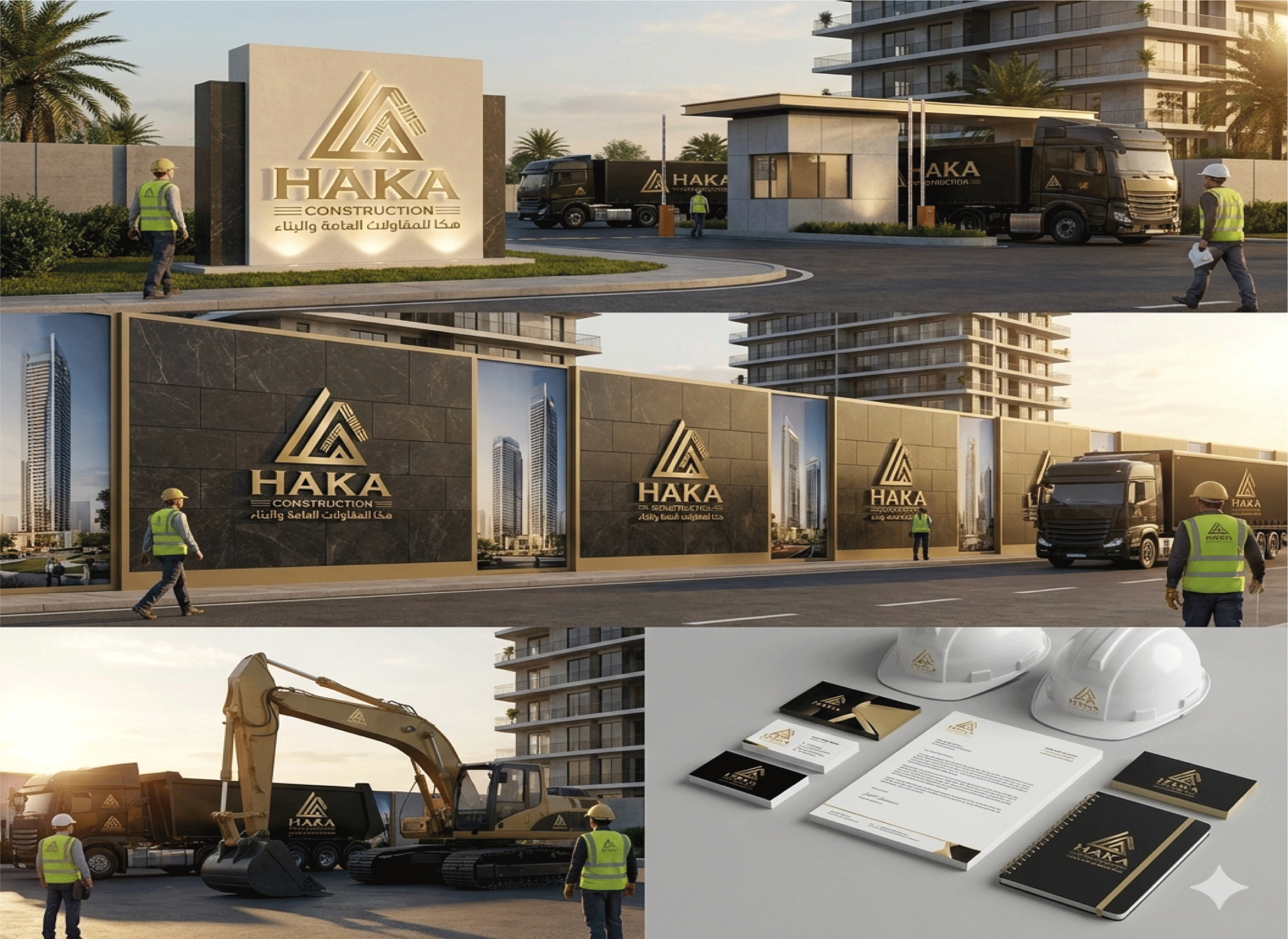 شعار وهوية شركة هكا للمقاولات.