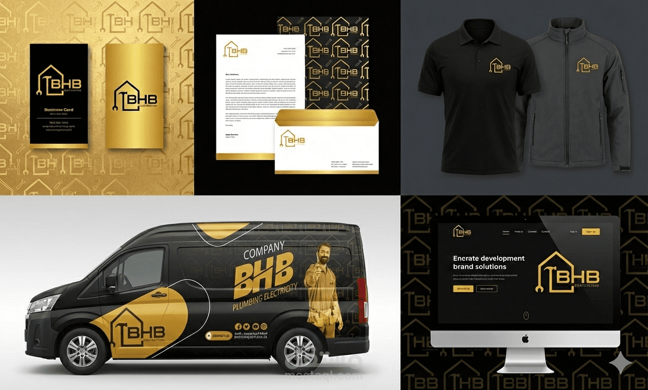 شعار وهوية بصرية شركة BHB للصيانة المنزلية والتطشيبات