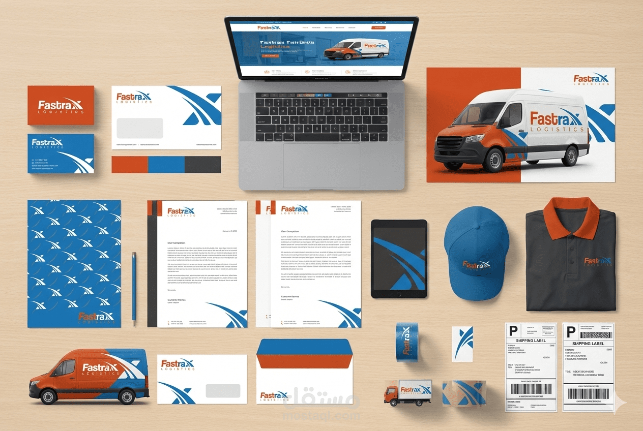 هوية بصرية شركة FAST MAX للشحن والتوصيل