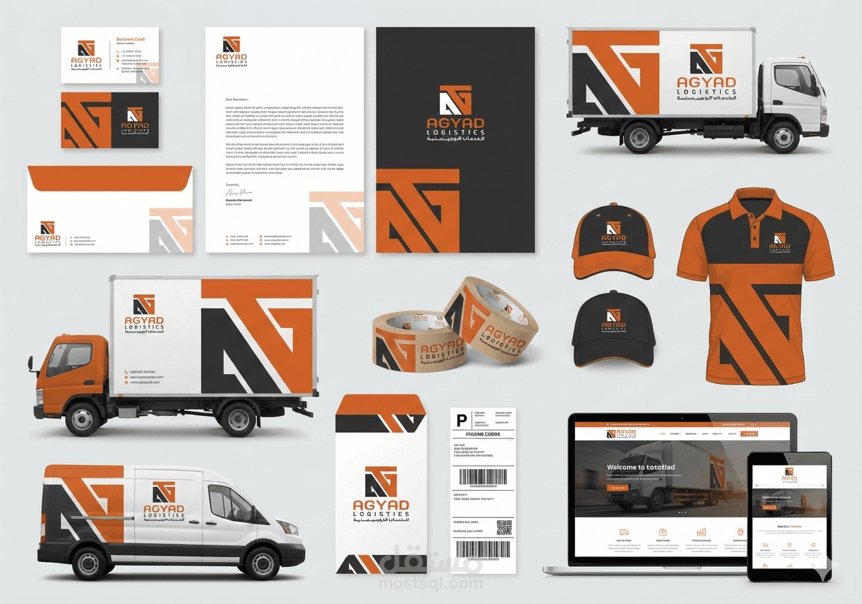 هوية بصرية شركة اجياد للشحن